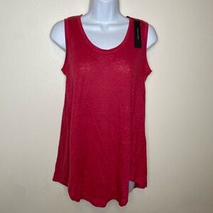 NWT Tahari 100% Linen Scoop Neck Tank
